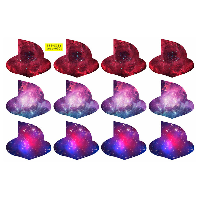 12Pcs/1Set Custom Vinyl Decal Skin Sticker For PS5 slim Console Glossy Logo Underlay For PS5 slim​ Disk Digital Version Accessories