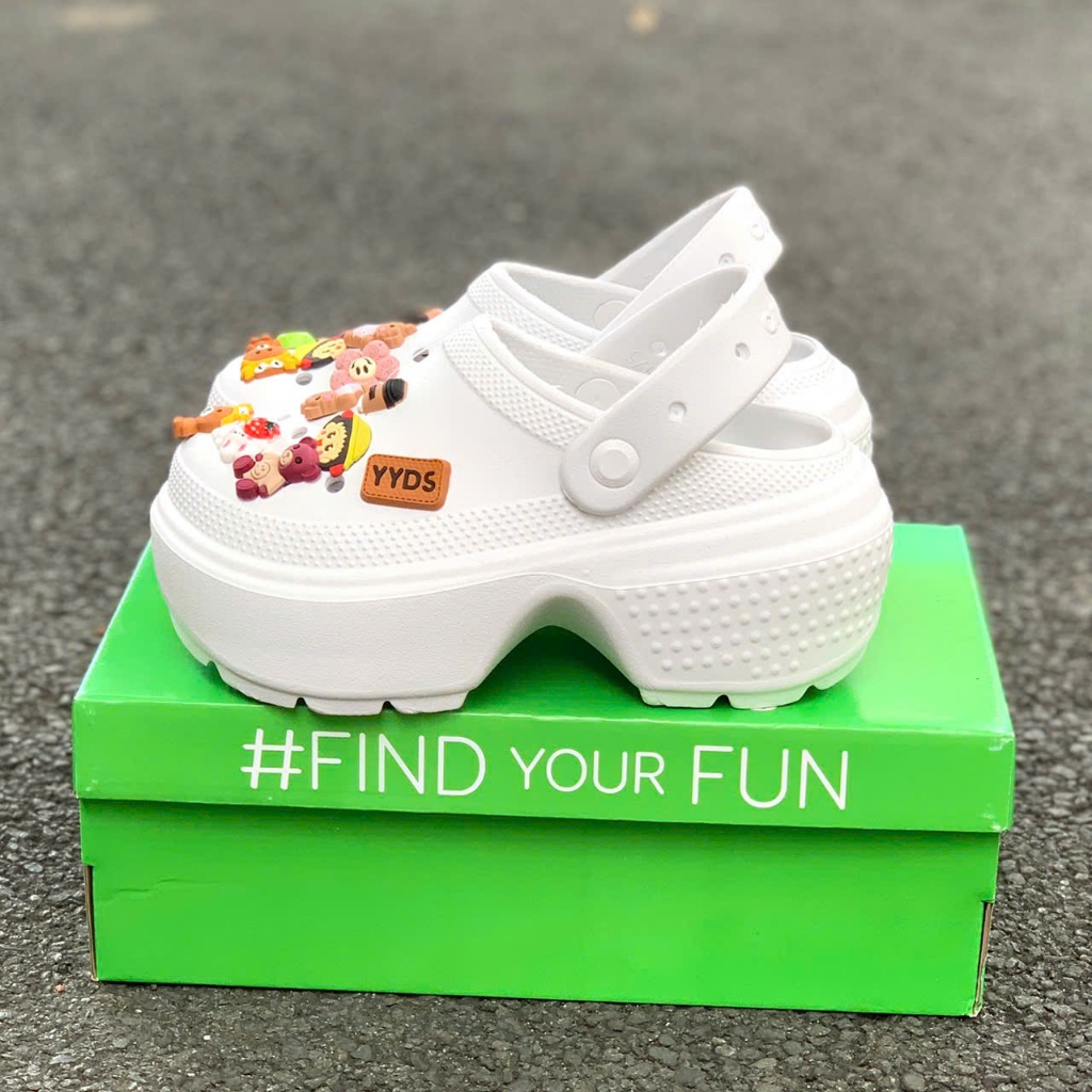 Sục Cross Band Mega Crush Clog, đế cao 7cm tôn dáng nữ Hàng cao cấp Loại 1 hotrend knb nhiều màu-kèm 12 Jitbitz - Kimngan - 2