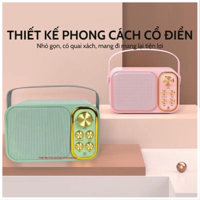 Loa bluetooth mini karaoke kèm mic YS-103 Không dây, kèm 01 mic hát công suất 5W