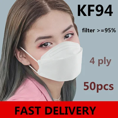 【Ready Stock】50pcs/4ply Korean Face Mask Kf 94 3D Face Mask Korean Face Mask Kf 94 Face White Face Mask n 95 mask