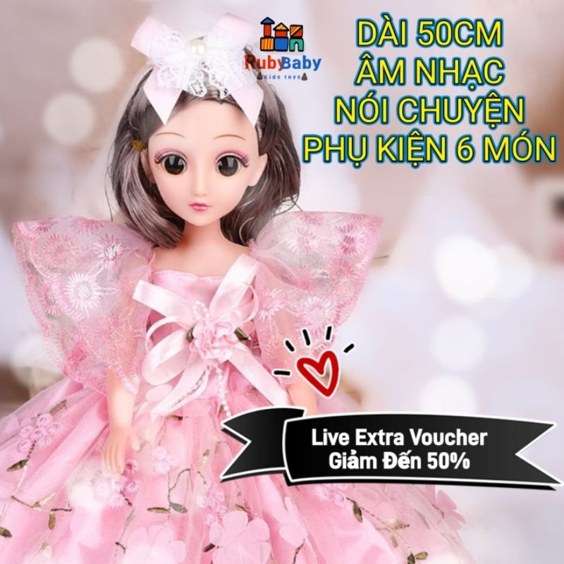Búp bê barbie 50cm có Âm nhạc, đồ chơi búp bê cỡ lớn đồ chơi trẻ em