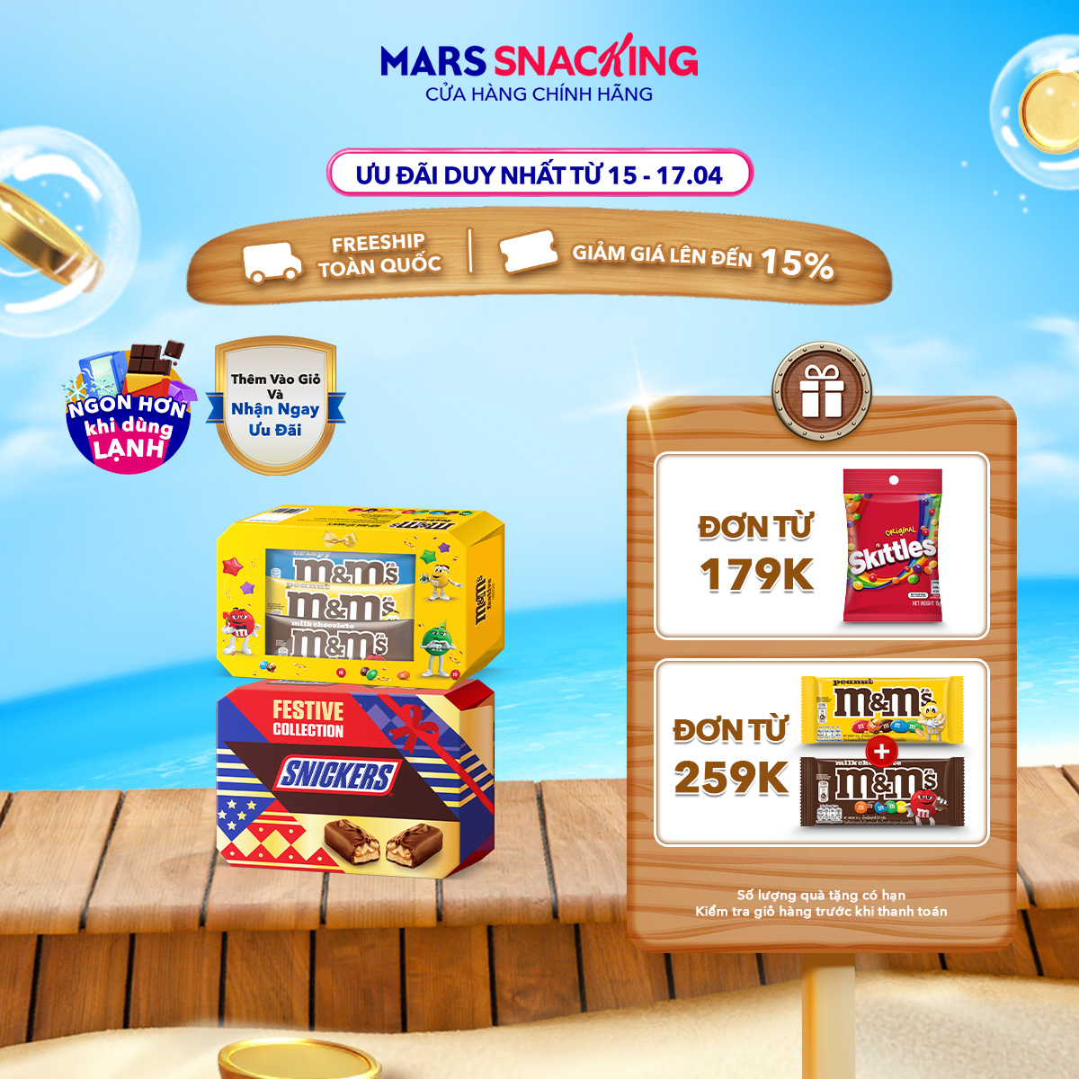 Combo gồm 1 Hộp kẹo Socola Snickers Funsize 240g  1 Hộp Kẹo Socola MM's mix (sữa, đậu phộng, crispy giòn) 104g