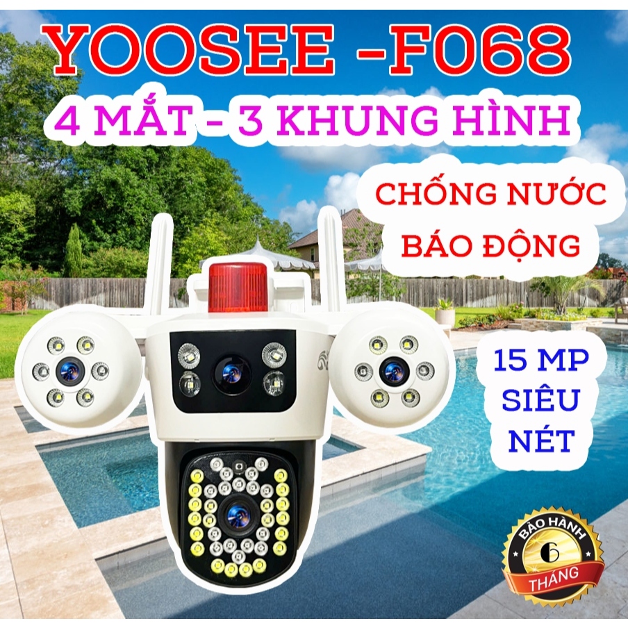 Camera Wifi 4 Mắt 3 Màn Hình Yoosee F068. 15MP và Camera Wifi 3 Màn Hình Yoosee F50. 18mp. LMS