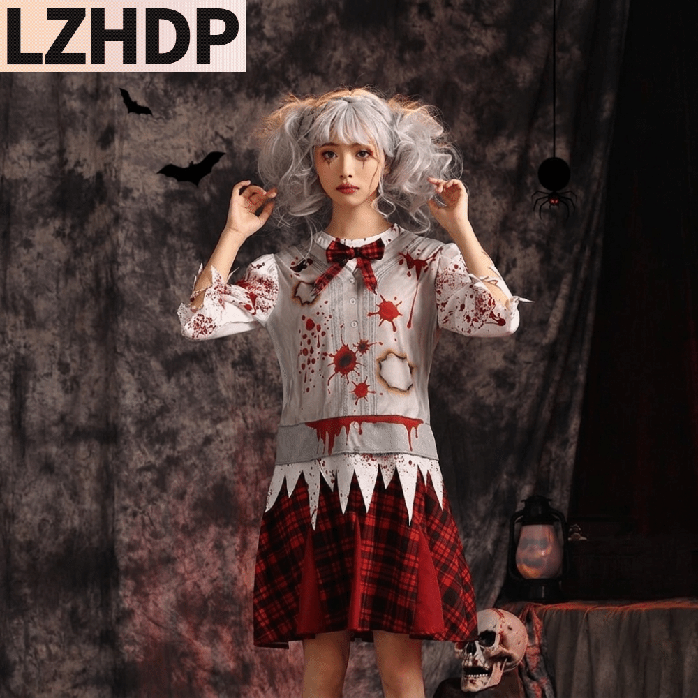 LZHDP น่าขนลุก ชุดคอสตูมซอมบี้ฮาโลวีน น่ากลัว ผ้าลายสก็อตสีแดง ชุดเปื้อนเลือด เอ็นพีซี เปื้อนเลือด ชุดคอสเพลย์ซอมบี้ บ้านผีสิง ราคา 677 บาท*ส่งฟรี