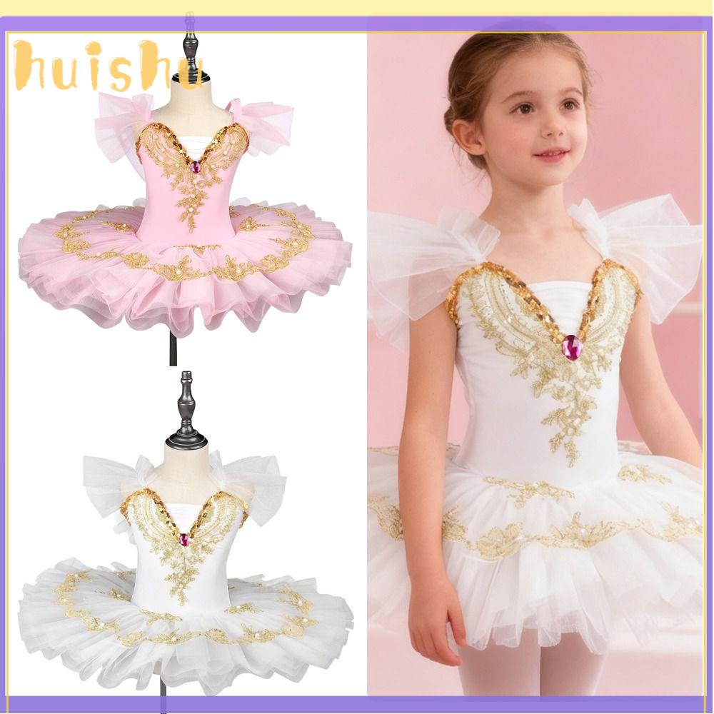 HUISHU Hiện đại Váy ballet cho trẻ em Váy tiệc Phồng Váy tutu ballet Thời trang Đầm sequin Trang phục khiêu vũ Bé gái