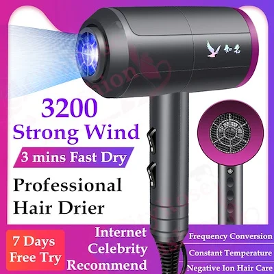 Professional Hair Dryer Hot/Cold Wind Quick Heat Hairdressing Blow Dryer High Power Salon Styling Tools
