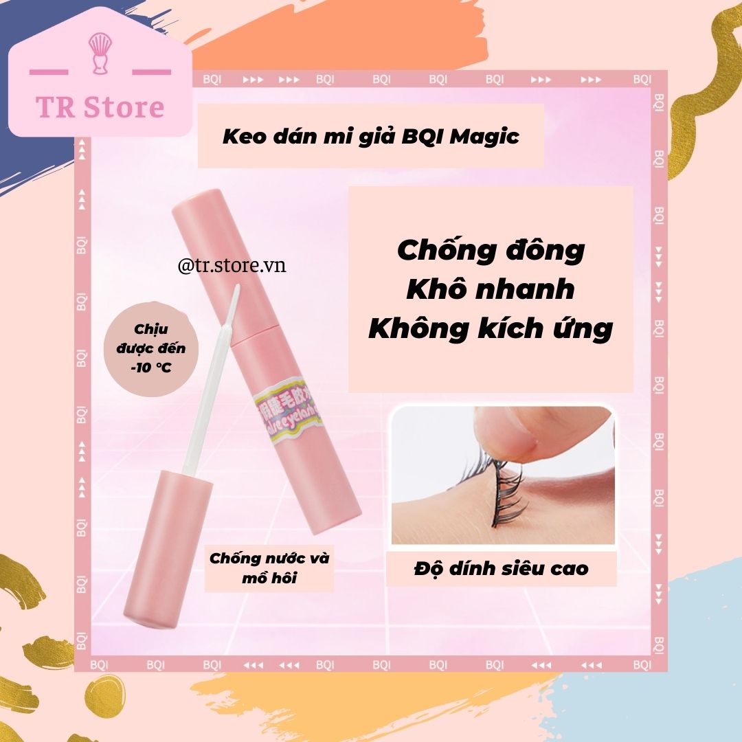 Keo dán lông mi đầu quét BQI trang điểm mắt gắn mi giả 5ml