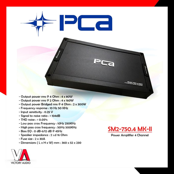POWER AMPLIFIER 4 CHANNEL PCA SM2-750.4 MKII SM2-750.4 MK2 4CH GARANSI - Giá 1,611,000 Đồng*Miễn phí vận chuyển