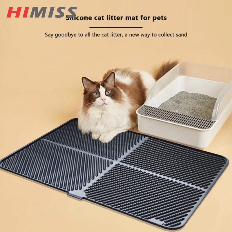 HIMISS Cat Litter Mat, Kitty Premium Silicone Pad, Easy Clean Cat Litter Box Mat, Shock-Absorbing, Waterproof Cat Litter Trapping Mat, Soft On Kitty Paws ราคา 464 บาท*ส่งฟรี