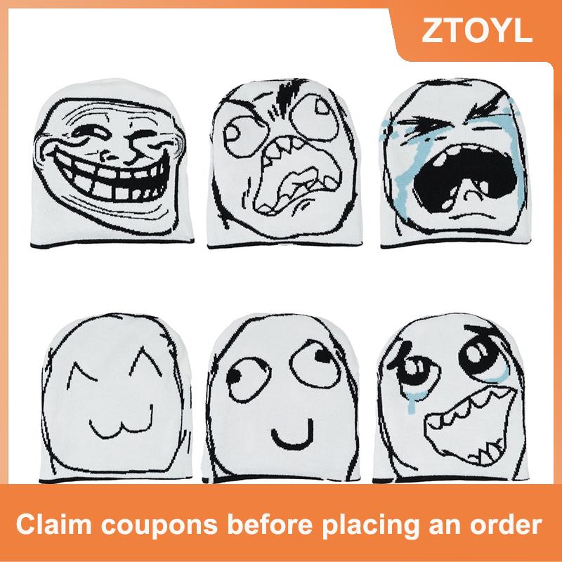 【ZTOYL】 รูปแบบแฟชั่นแจ็คการ์ดฮาราจูกุหมวกถักนิตติ้งฮาราจูกุทรงแปลกๆหมวกถักอเนกประสงค์ ราคา 167 บาท*ส่งฟรี