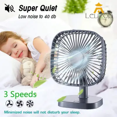 LEVTOP Mini USB Table Fan Desk Mini Fan Portable Rechargeable Large Capacity Chargeable Fan Ultra-Quiet Mute Small Size Design 3 Speed Modes for Office Desktop Home Room Dorm Bedroom