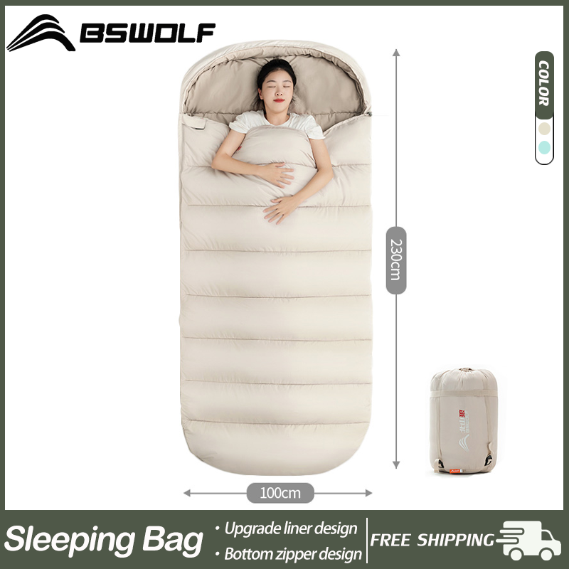 BSWolf Túi Ngủ Cắm Trại Lớn Túi Lớn Rộng 3 Mùa Rộng Nhẹ Có Lớp Lót Cho