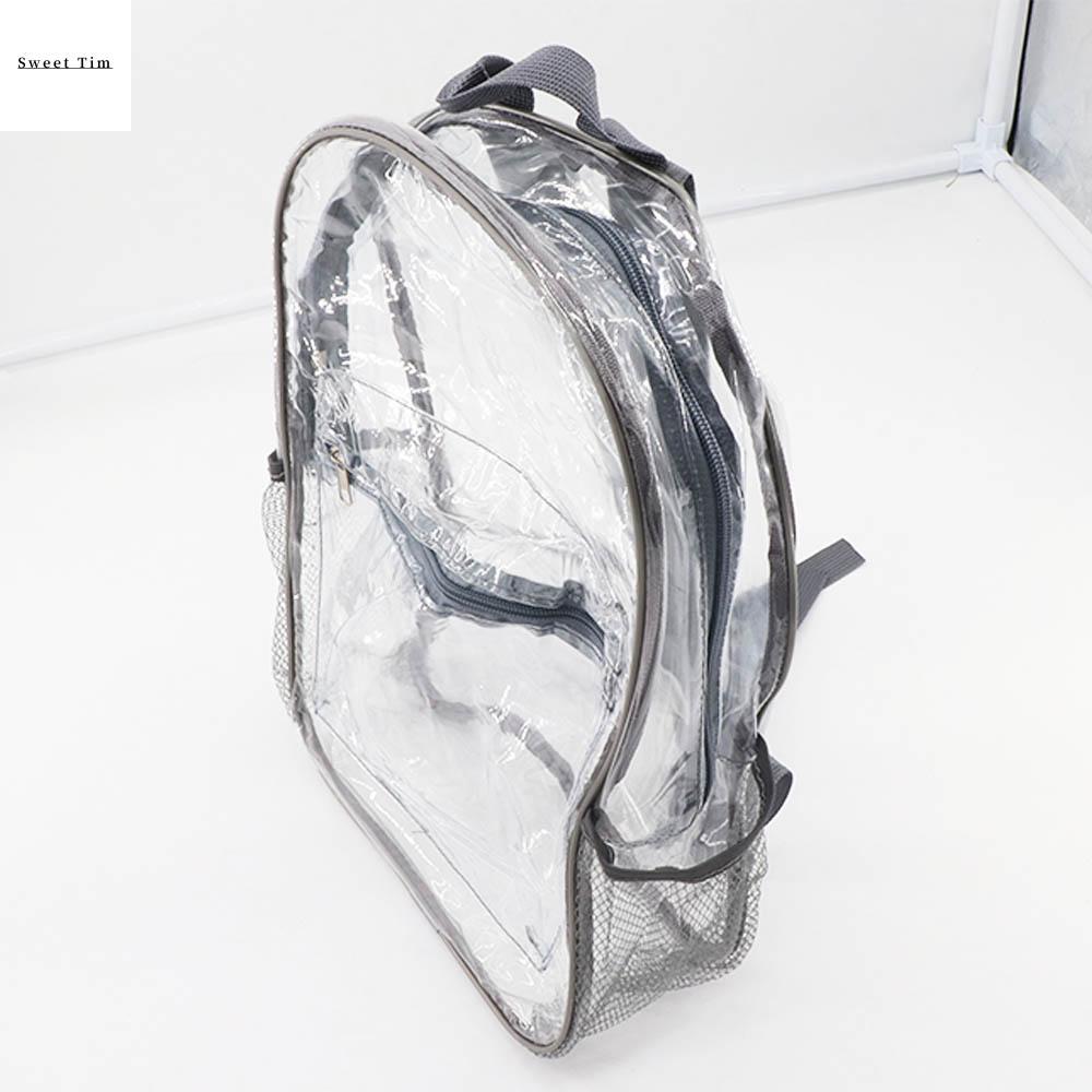 SWEET TIM กระเป๋ากันน้ำสงกรานต์ จุได้มาก กระเป๋าเป้สะพายหลังโปร่งใส มองเห็นได้ชัดเจน กันน้ำกันน้ำได้ กระเป๋าเป้สะพายหลังพีวีซี แฟชั่นสำหรับผู้หญิง กระเป๋าโรงเรียนกระเป๋า กระเป๋าเป้สะพายหลังใส สำหรับผู้หญิง ราคา  127 บาท*ส่งฟรี
