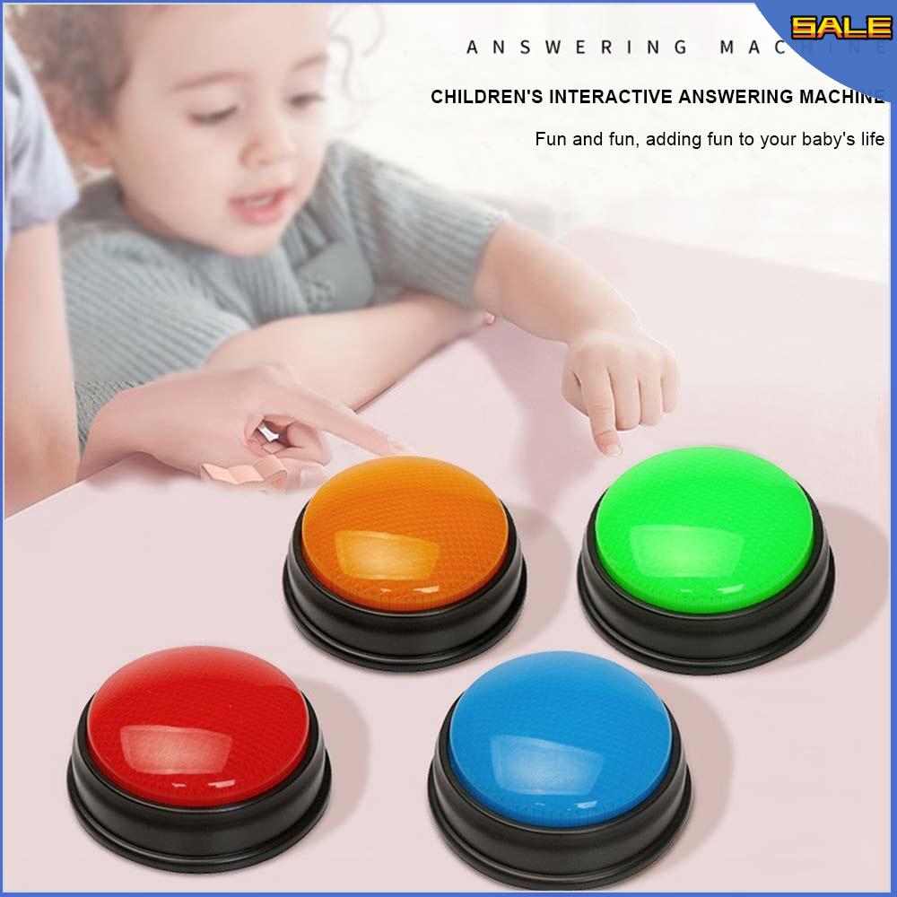Interactive answerer for children Educational button toys Learn and Play 3D Colorful Button Idea Toy Educational Learning Tool Learning Minds Answer Buzzers For Quizzes - Set of 4 Lights & Sounds Buzzers