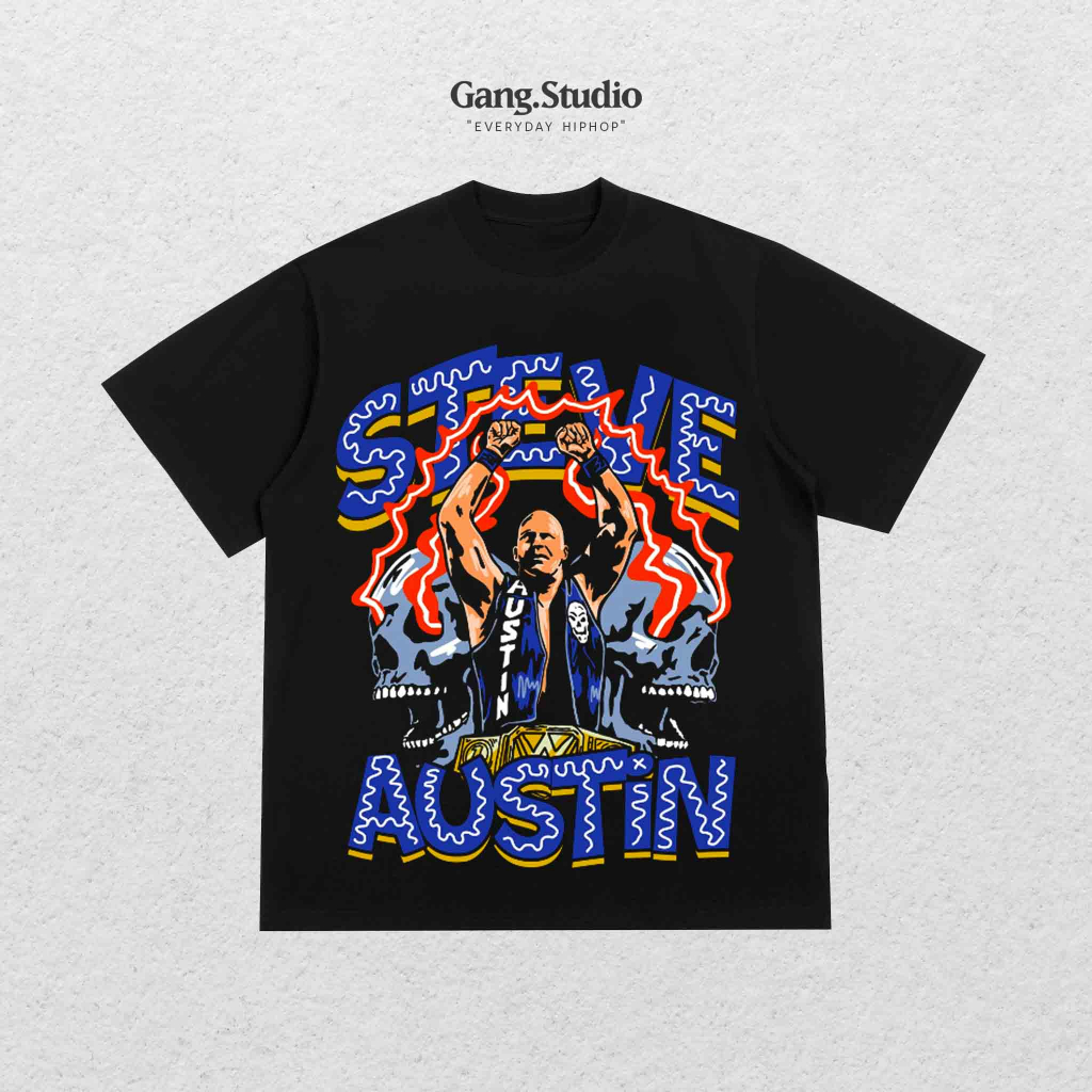 【COD】 Áo Steeve Austin Wwe vải cao cấp phong cách trẻ trung nặng động, nam nữ mặc form siêu đẹp T-shirt