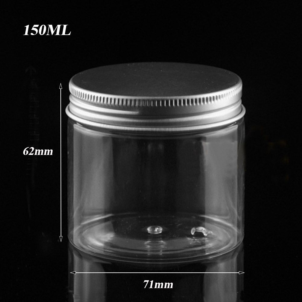 Hxscjs 30-250ml Nhựa Với nắp nhôm hộp thiếc Lip Balm Jar Container sáp dầu Rỗng Thực Phẩm Lưu Trữ Ch