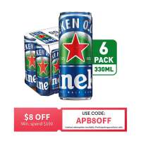 Heineken 0.0 % Zero Alcohol Beer Can 6 X 330ML