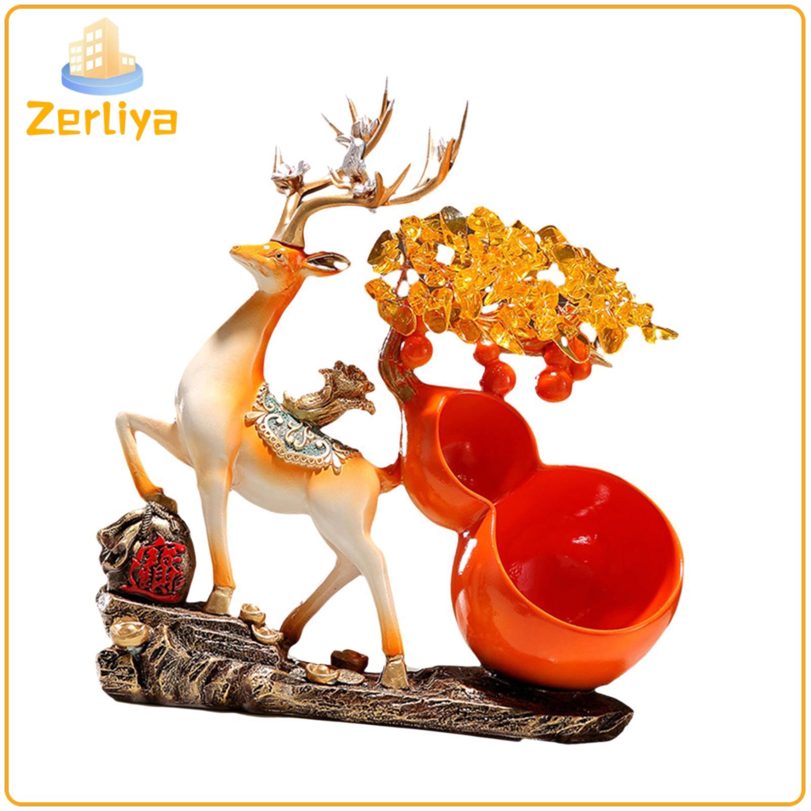 petsola Reindeer Sculpture Desktop Ornament Wine Cabinet Ornament Multifunctional Decoration Statue ราคา 1,251 บาท*ส่งฟรี