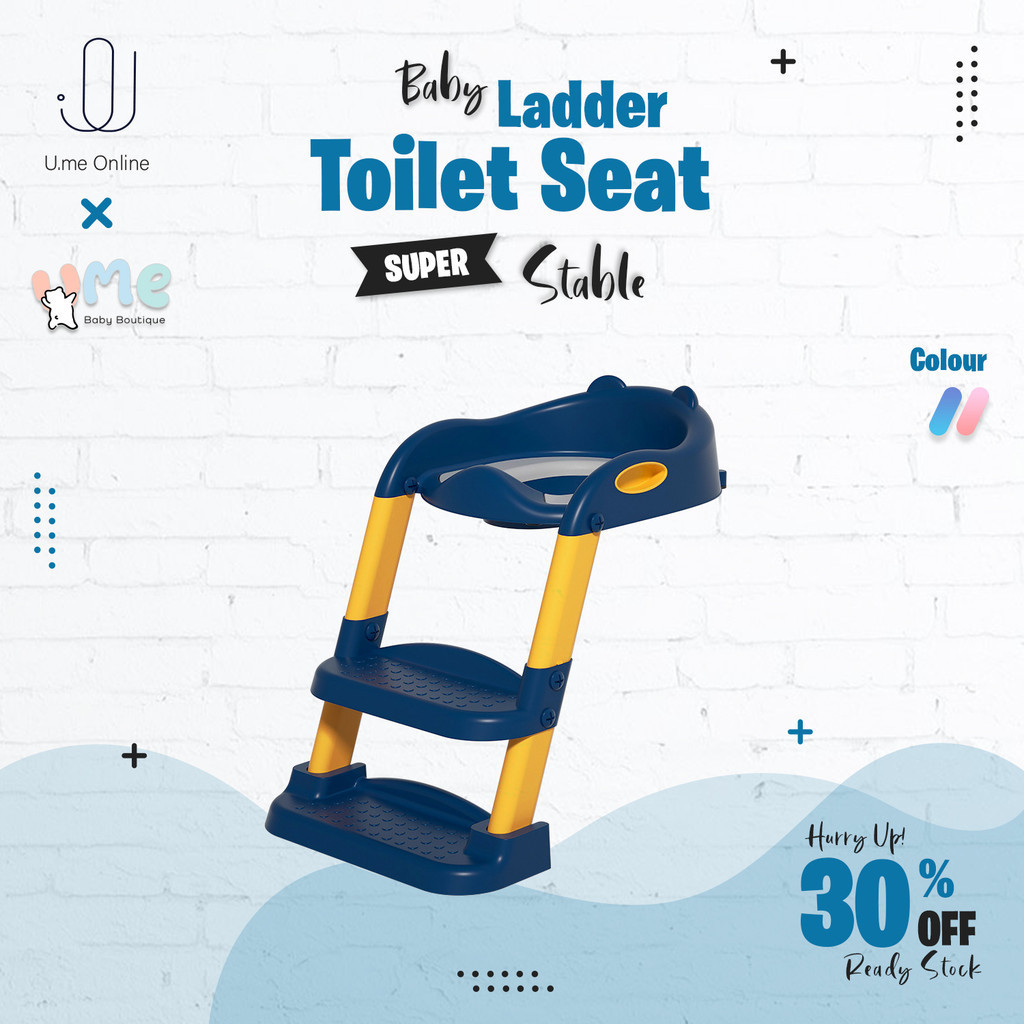 MGE HOME Baby Infant Folding Potty Seat Training Toilet Bowl Seat with Ladder for Baby Safe Kid Toilet Ladder Kid Stool 儿童马桶