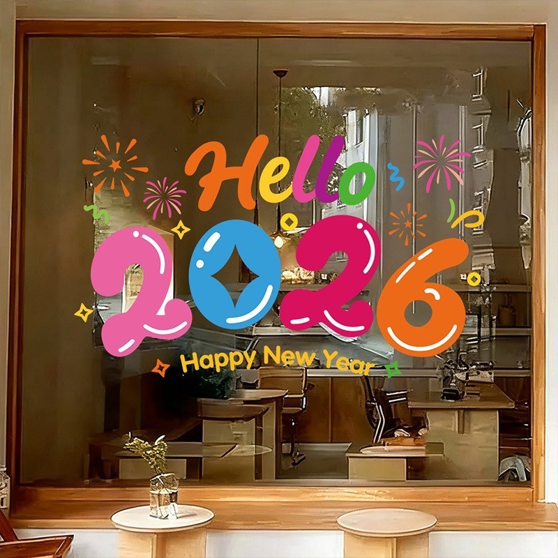【Nana.1】 Glass Stickers 2026 New Year Decoration Stickers Fixed Window Glass Stickers New Year Decorations ราคา 69 บาท*ส่งฟรี