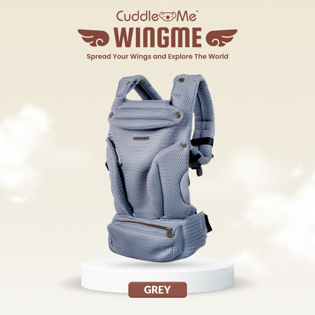 CUDDLEME WingMe Carrier Gendongan Depan tanpa Hipseat Ergonomis Nyaman Stylish Newborn Toddler Gendongan Cuddle Me Wing Me