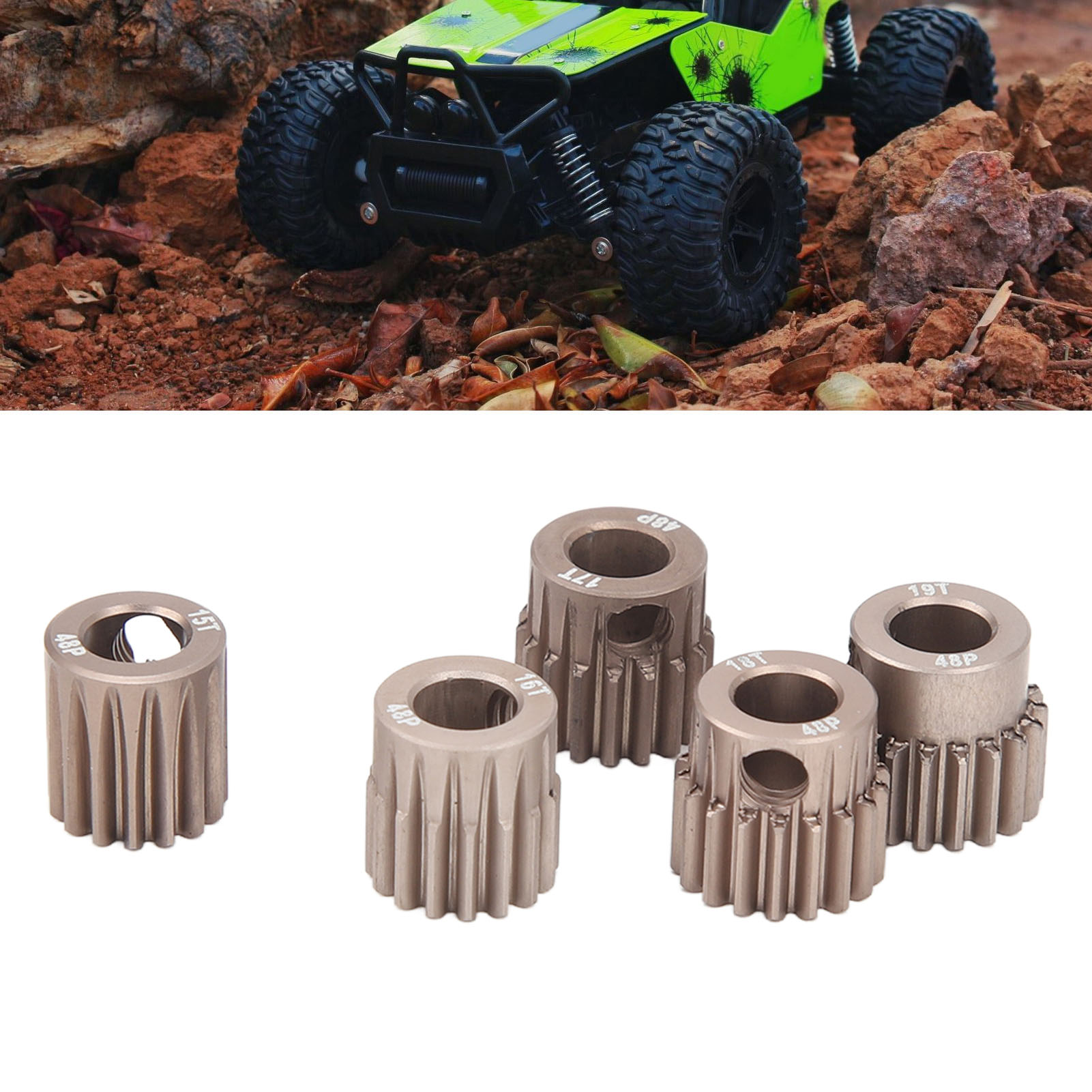 Domary 48dp bánh răng động cơ Bộ 1/10 mẫu RC 5mm trục Hợp kim nhôm 15t 16t 17t 18t 19t hoạt động ổn 