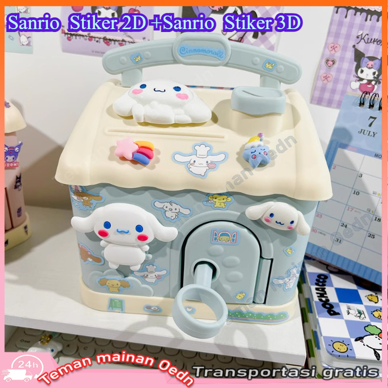 Lil' labubu piggy bank melody Kuromi cinnamon home small money box cute cartoon piggy bank with lock a…