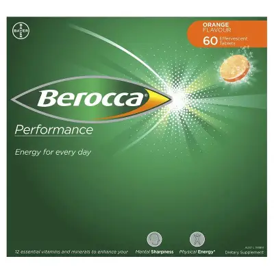 Berocca Performance Orange Effervescent Tablets 60 Pack July 2023