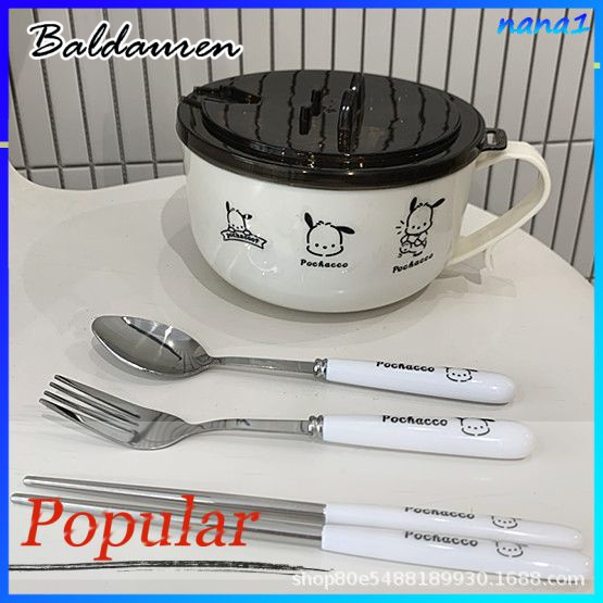 BALDAUREN Sanrio Swallow - spooned Bowl กินก๋วยเตี๋ยวที่ครอบคลุมน่ารัก unglazed STEEL Handy สำหรับนักเรียน/สำนักงาน ราคา 30 บาท*ส่งฟรี