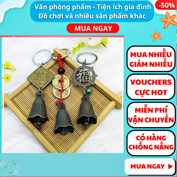 Móc khóa chuông cổ trang độc đáo , Móc khóa chuông đồng phong thủy , Móc khóa chuông đồng mang may mắn tài lộc , Móc khóa chuông Phật có khắc chú đại bi , Móc khóa chuông Phật cầu bình an , Nguyễn Thùy Store