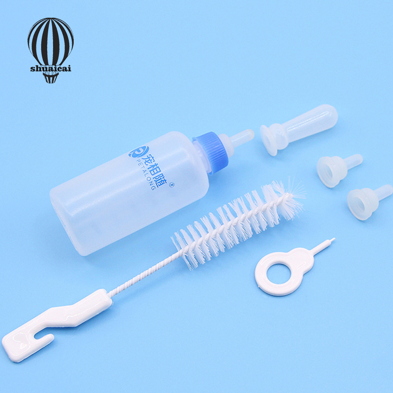 SC Thú Cưng Điều Dưỡng Bình Sữa Với Bàn Chải Vệ Sinh Núm Vú Giả Bộ Dành Cho Chó Con Chó Con Mèo