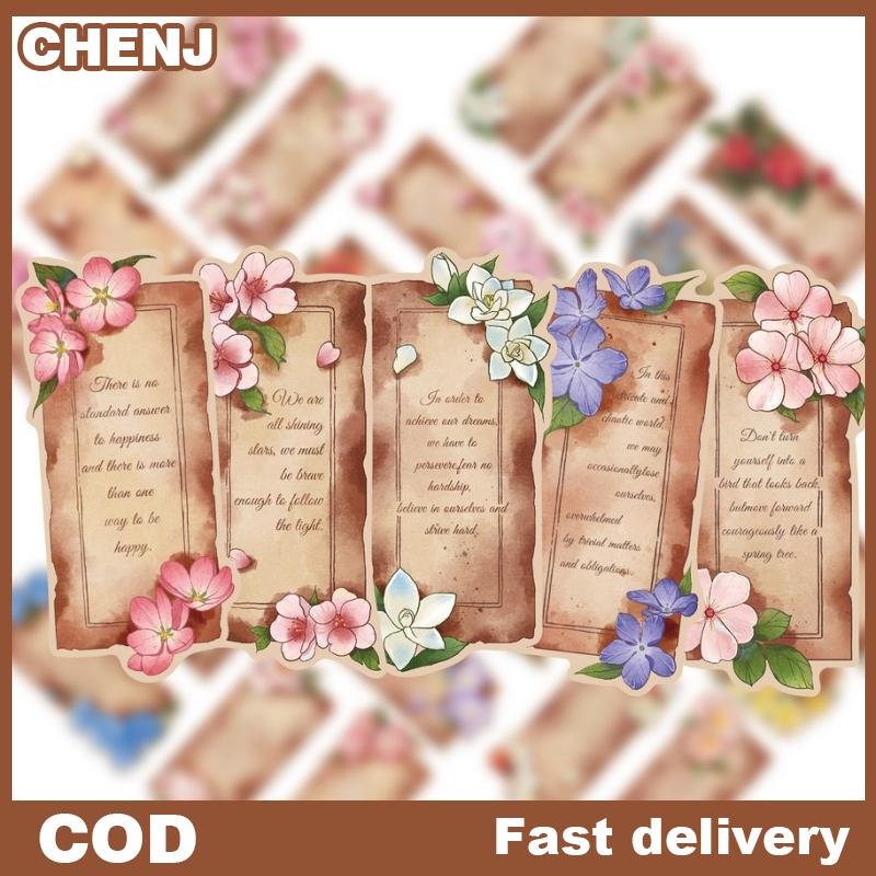 CHENJ 30PCS Vintage Flowers Bookmarks Aesthetic Flower Painting Bookmarks Paper Card Marking Bookmarks Book Lovers Page Markers Clip