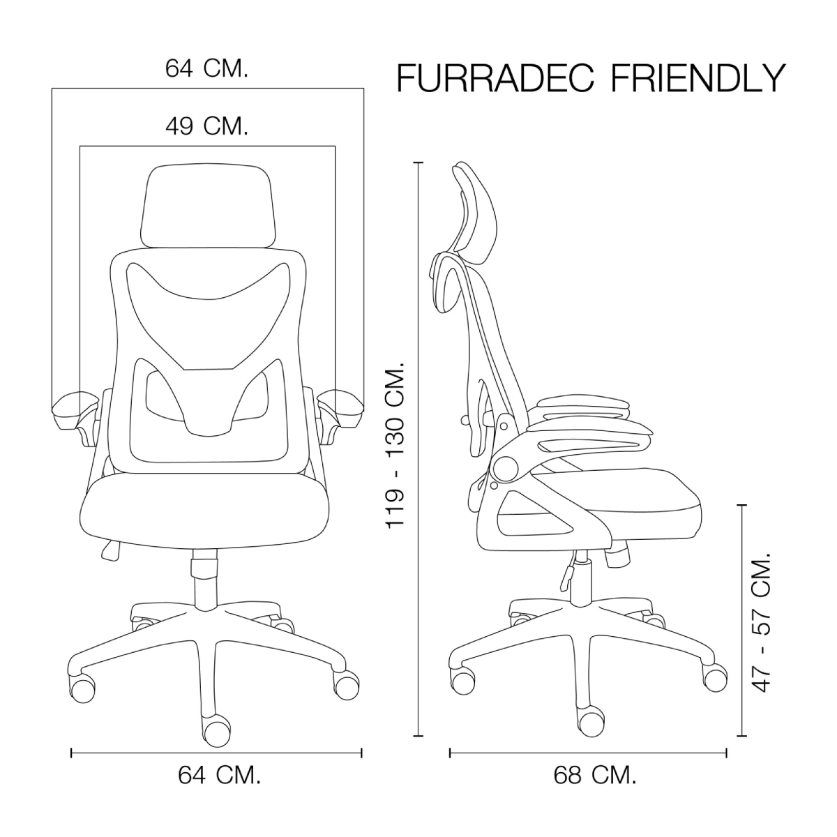 เก้าอี้เพื่อสุขภาพ  เฟอร์ราเดค Friendly สีเทา_3