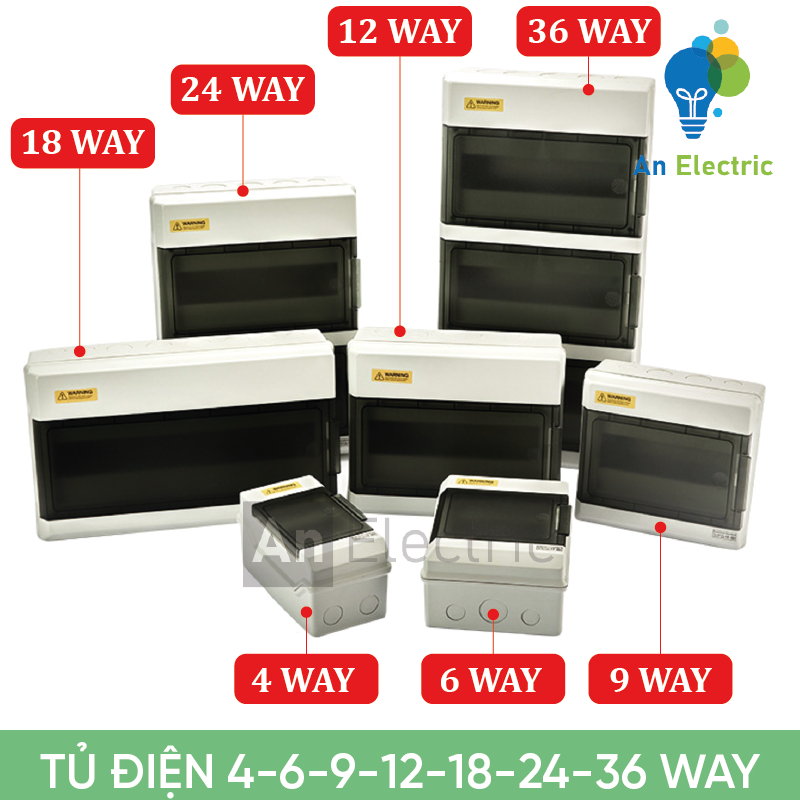 Tủ điện 4 way, 6 way, 9 way, 12 way, 18 way, 24 way, 36 way chống nước ip66