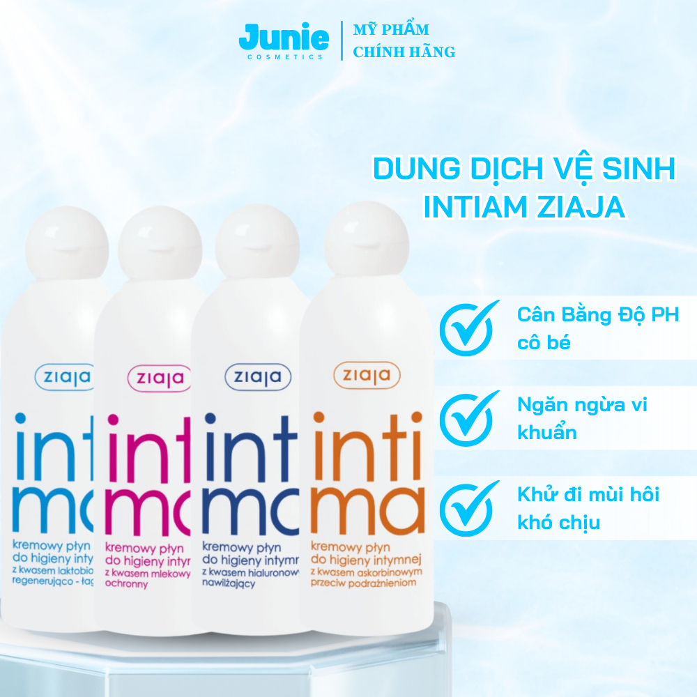 Dung dịch vệ sinh Intima Ziaja chính hãng ngừa viêm cấp ẩm ngăn ngừa khí hư viêm nhẹ & nặng 200ml