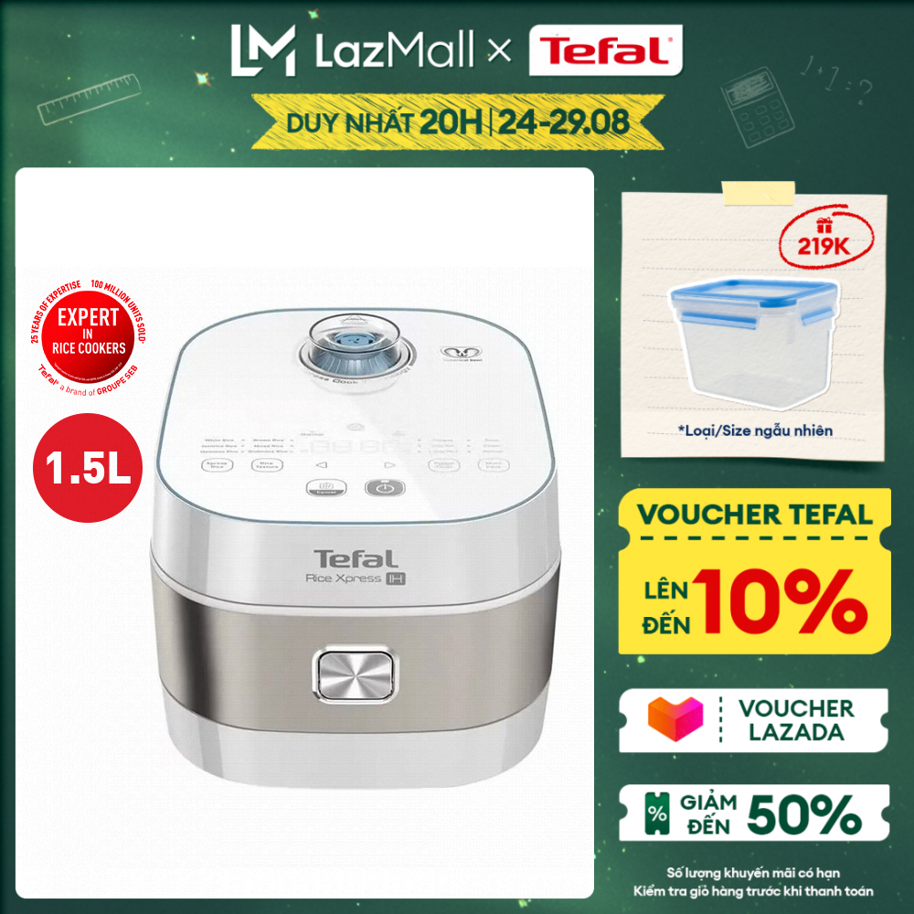 Nồi cơm điện tử cao tần Tefal 1.5L - Thương hiệu Pháp - RK762168 - Gian hàng chính hãng, Bảo hành 2 năm