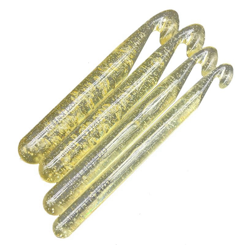(OEFY) 12mm-20mm 4Pcs / set Large size ABS Transparent Craft Knit Crochet Hooks Knitting Needles Weave Diy Craft Tool