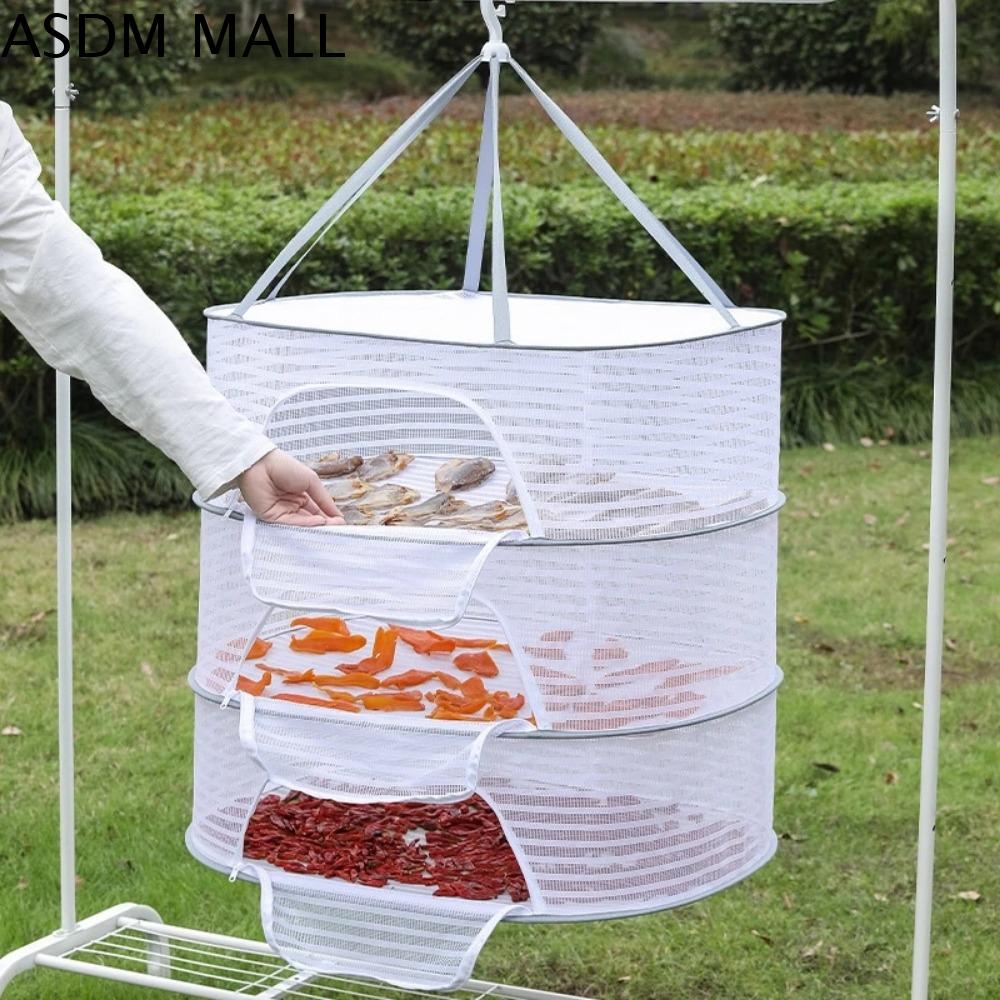 ASDM Đa chức năng Sức chứa lớn Bền Có thể gập lại Sợi Polyester Túi sấy Lưới Đánh Cá khô Lưới Rau kh