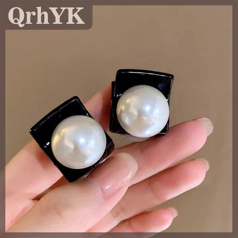 QrhYK 2 cái kẹp nhỏ ngọc trai cổ điển Pháp kẹp tóc kẹp tóc kẹp tóc vuốt tóc mái sang trọng nhẹ phụ kiện thời trang phụ nữ