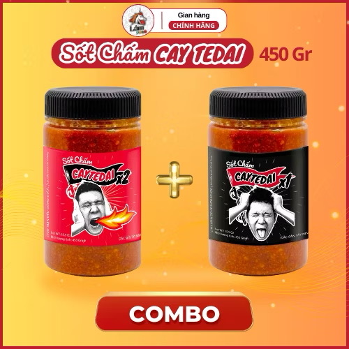 (COMBO 2 HŨ) Sốt Chấm Caytedai x1 CAY VỪA và x2 SIÊU CAY - Lâm Vlog Food - Đặc Sản Tây Ninh