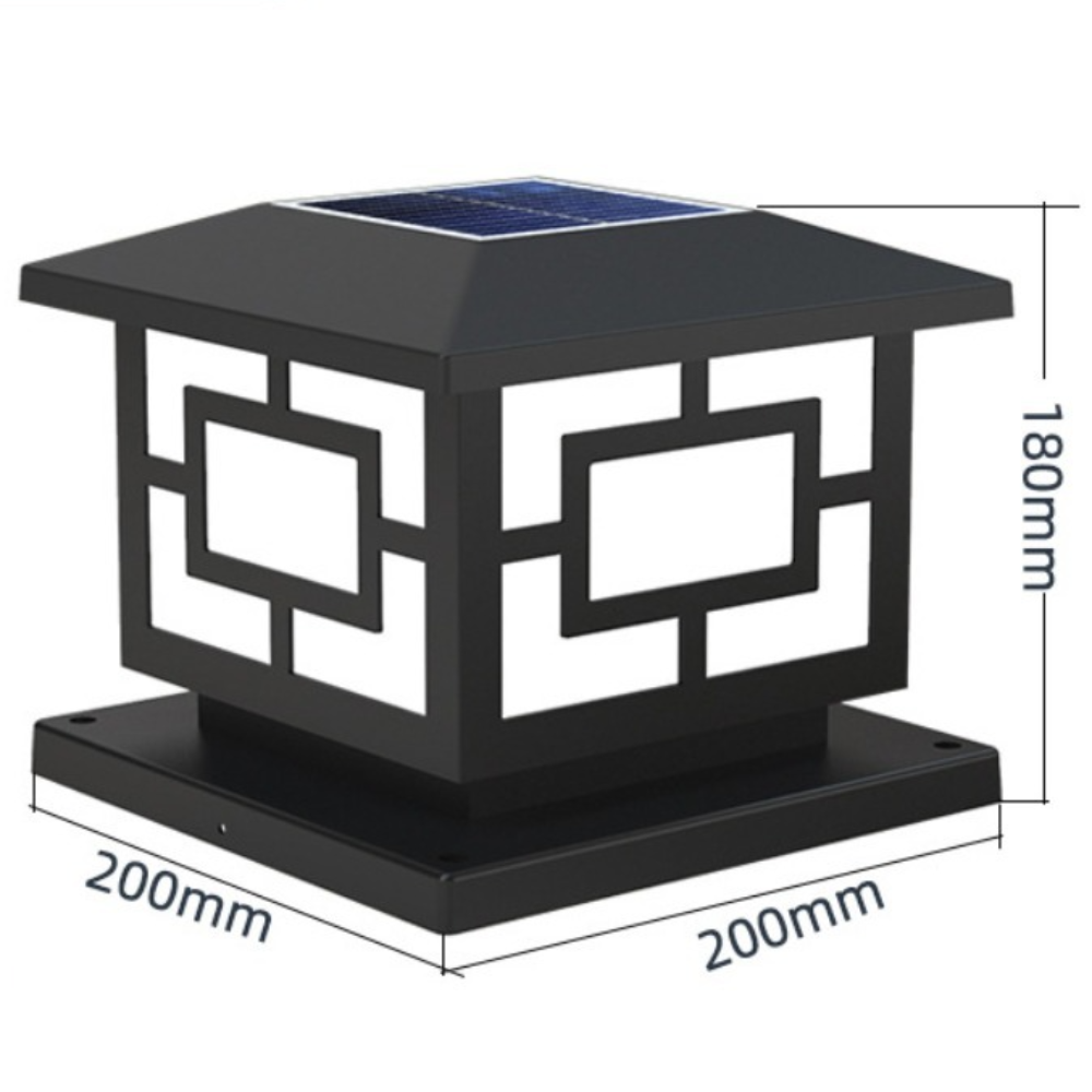 LUMIQLO Không thấm nước Đèn Led cột năng lượng trời Tấm pin trời Ánh sáng trời trong vườn Đèn trụ năng lượng trời 4 chế độ Đèn trang trí lối đi hàng rào Dành cho hàng rào ngoài trời