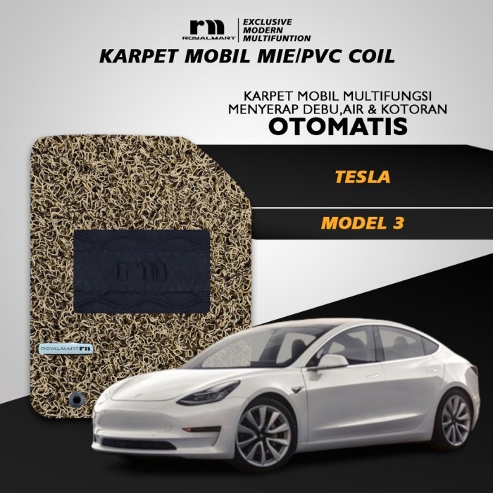 Royal Mart - Karpet Mobil TESLA MODEL 3/Carpet Mie Bihun Premium Keset PVC Anti Slip Aksesoris Interior Mobil Harga 702,000 rupiah*Gratis Ongkir