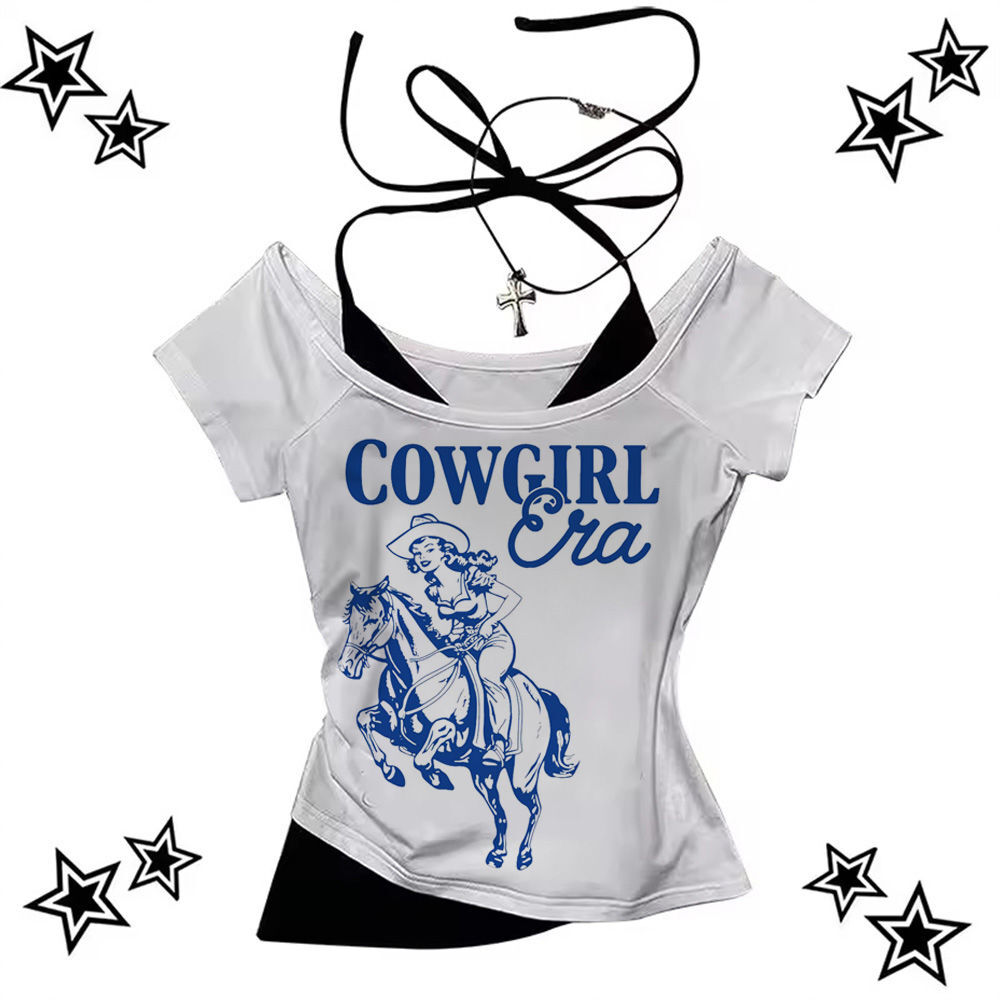 New store opening90s Street Outfits Y2k crop top babydoll corset Grunge summer gyaru coquette Slim Fit Cute gothic teens tees2025 COD - 5