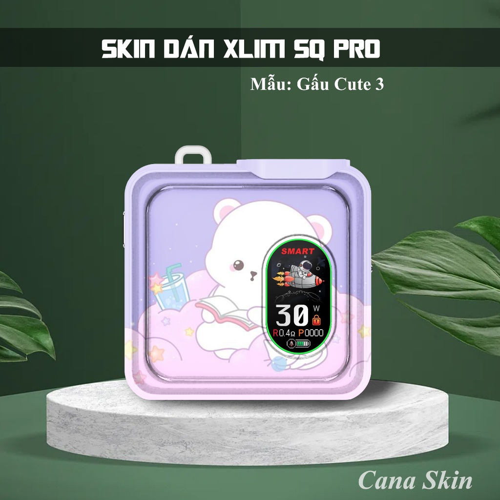 Miếng dán skin in hình gấᴜ cute cho Xlim sq pro v2  favo  feelin  riil x...nhận in hình theo yêu cầu