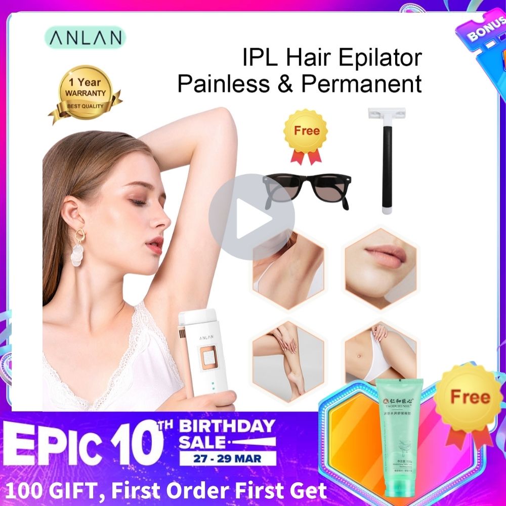 ANLAN IPL Laser Tóc Vĩnh Viễn Body Hair Remover Không Đau Laser Hair