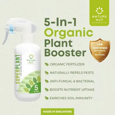 SUPERPLANT 5-In-1 Organic Plant Booster Spray | Fertilizer | Pest Repellent | Anti-Bacterial & Fungal | Soil Improvement | Vegetable Booster | Fertiliser