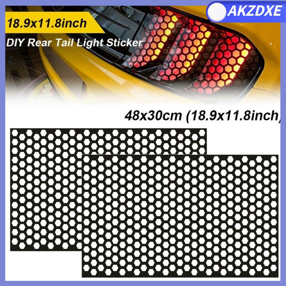 AKZDXE 48x30cm. Nhãn dán xe ô tô hình tổ ong Tự làm Phổ quát Decal đèn hậu Thời trang Lưới Nhãn dán đèn hậu ô tô Trang trí bọc ô tô