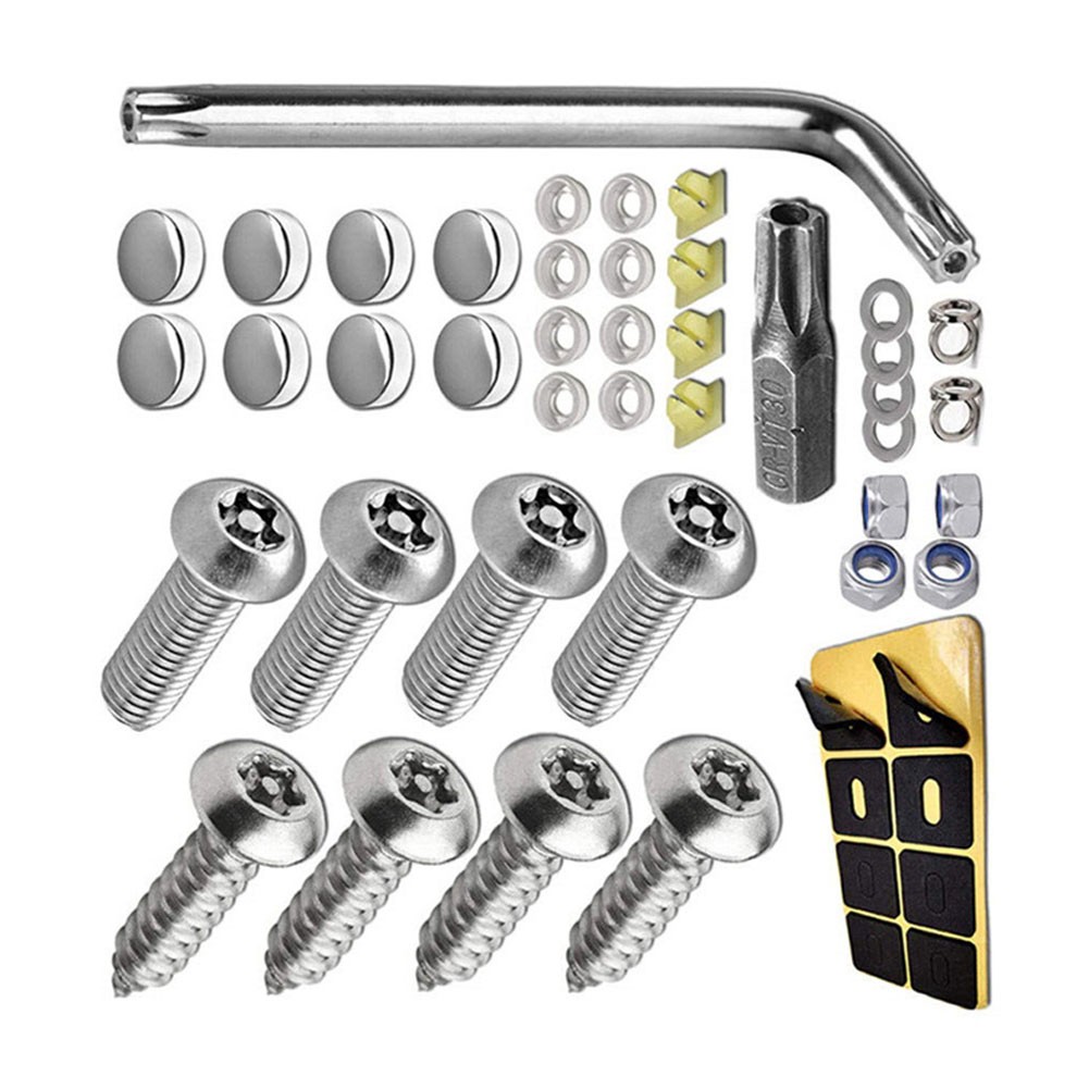 【Bonjoy】 28) Phụ kiện vít biển số bằng thép không gỉ bảo mật tự động chống trộm [hàng mới hàng tồn kho Lớn]