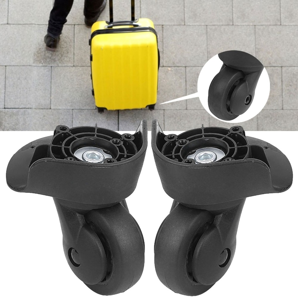 TI9P 1 Pair 360 ° Xoay Bánh xe vali Cài đặt dễ dàng Đen Bánh xe thay thế Bền bỉ Tắt tiếng Bánh xe đa năng Vali du lịch