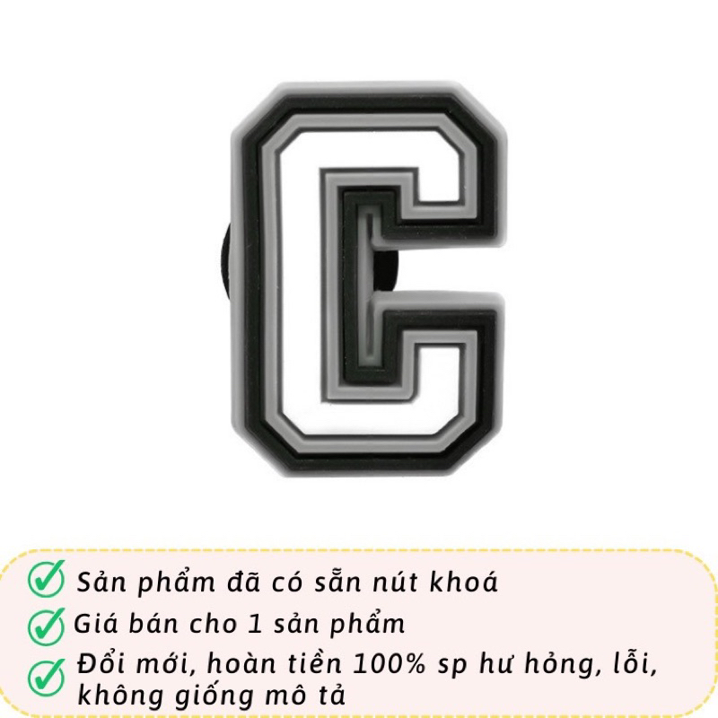 JIBBITZ,STICKER,CHARM CHỮ CÁI - SỐ gắn dép sục,dép cá sấu - 3
